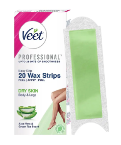 Veet wax strips for dry skin with Aloe Vera and Green Tea