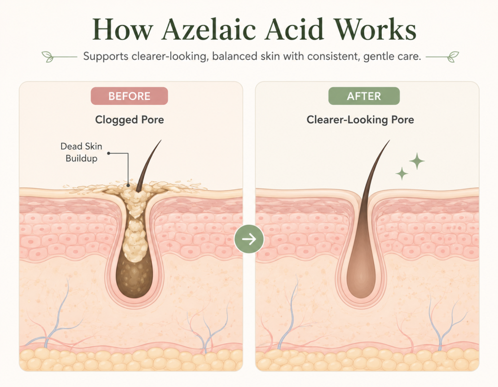 How azelaic acid helps improve the appearance of clogged pores