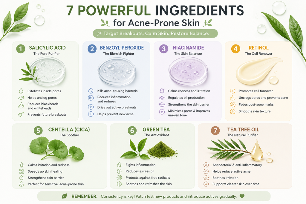 Acne-Prone Skin Routine Bd: Simple Skincare Routine For Pimples And Breakouts 4 Best ingredients for acne-prone skin routine BD