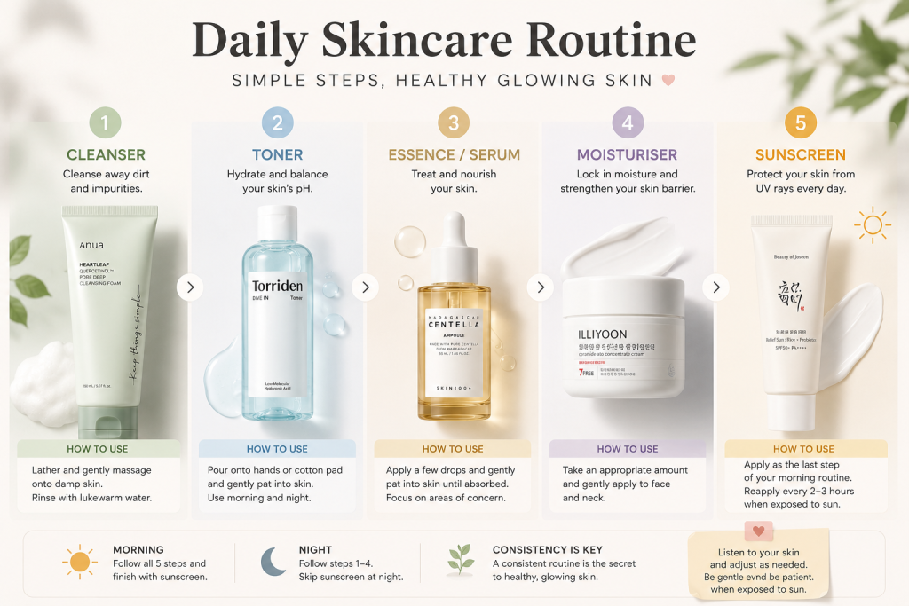  Korean skincare routine step by step in Bangladesh
