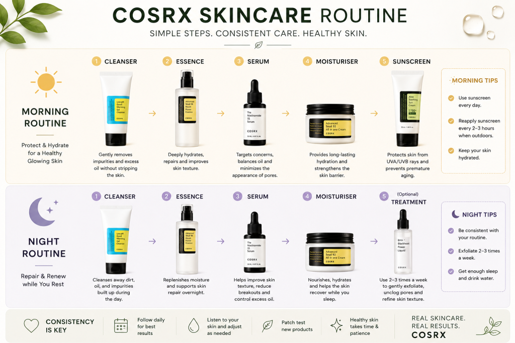 Simple COSRX skincare routine for beginners 