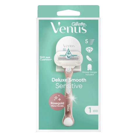 Gillette Venus Deluxe Smooth Sensitive Rose Gold Razor 1Up 1 Gillette Venus Deluxe Smooth Sensitive Rose Gold Razor 1up