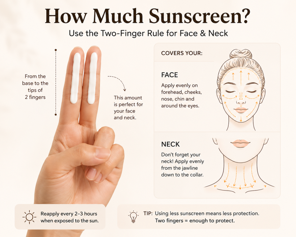 Best Sunscreen In Bangladesh: আপনার Skin Type অনুযায়ী সঠিক Sunscreen কীভাবে Choose করবেন 4 How much sunscreen to apply on face and neck