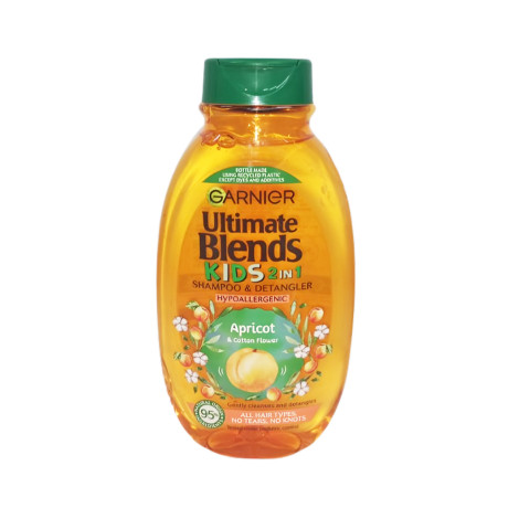 Garnier Ultimate Blends Apricot &Amp; Cotton Flower Kids 2In1 Shampoo &Amp; Detangler 250Ml 1 Garnier Ultimate Blends Apricot & Cotton Flower Kids 2in1 Shampoo & Detangler 250ml