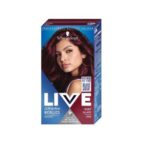 Schwarzkopf Live Urban Metallics Hair Colour - U68 Ruby Glaze 1 Schwarzkopf Live Urban Metallics Hair Colour - U68 Ruby Glaze