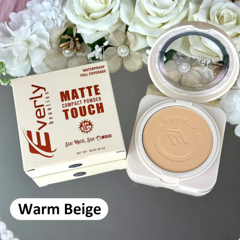 Everly Beauties Matte Touch Compact Powder - Warm Beige 1 Everly Beauties Matte Touch Compact Powder - Warm Beige