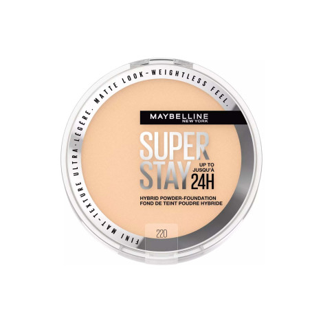 Maybelline Super Stay Matte 24Hr Hybrid Pressed Powder Foundation - 220 1 Maybelline Super Stay Matte 24HR Hybrid Pressed Powder Foundation 220 compact