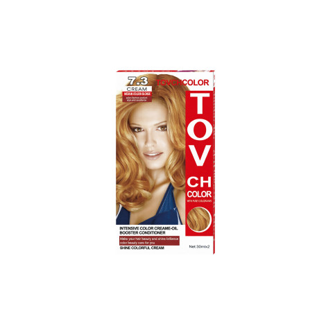 Tovch Hair Color 30Ml*2 - 7.3 Medium Golden Blonde 1 Tovch Hair color 30ml*2 - 7.3 Medium Golden Blonde