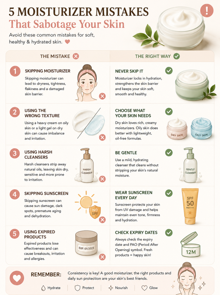 Common moisturizer mistakes for dry skin