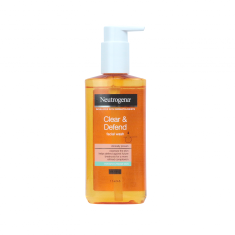 Neutrogena Clear &Amp; Defend Facial Wash 200 Ml 1 Neutrogena Clear & Defend Facial Wash 200ml bottle packaging