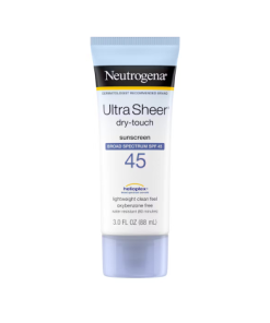 Neutrogena Ultra Sheer Dry Touch Sunscreen SPF45 88ml tube front packaging shot