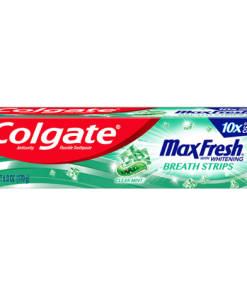 Colgate Max Fresh Breath Strips Clean Mint Toothpaste 178g tube and box