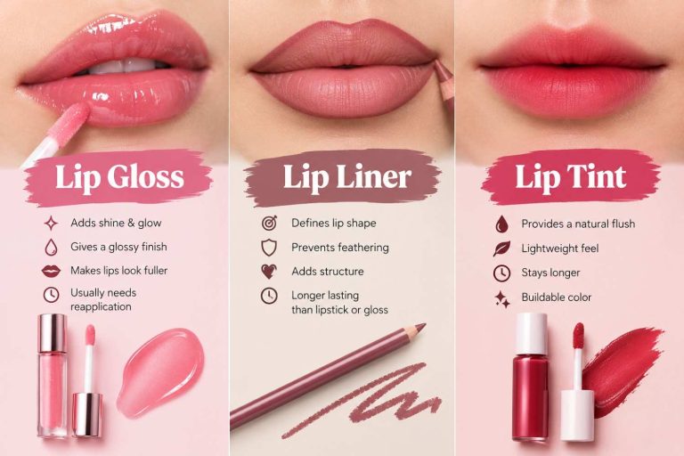 Lip Gloss vs Lip Liner vs Lip Tint