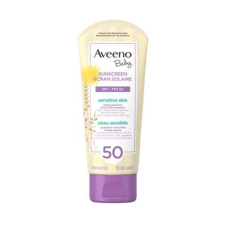 Aveeno Baby Sensitive Skin Sunscreen Lotion Spf 50 88Ml 1 Aveeno Baby Sensitive Skin Sunscreen Lotion
